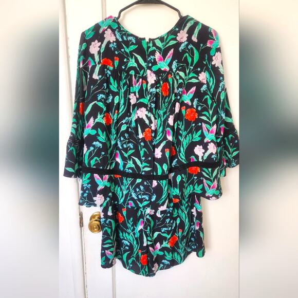 Kate Spade Jardin Crepe Romper Scenic Route Green Multi Floral Women Sz 6 - Picture 3 of 10